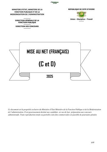 CONCOURS COURS MISE AU NET (FRANCAIS) 2025 BY TEHUA