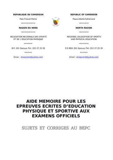 Fascicule EPS examens corrigés