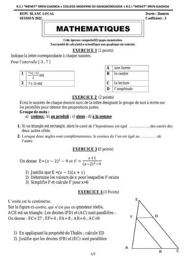 BEPC BLANC LOCAL SESSION 2022 version finale