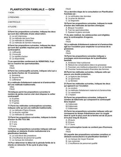INFAS EVALUATION PLANIFICATION FAMILIALE BY TEHUA