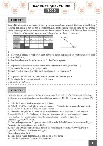 Fiches PREPA bac 2000 à 2020 PC byTEHUA