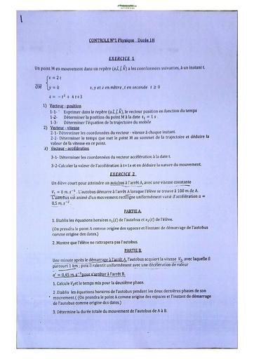 Sujet Physique-Chimie Lycée Classique Abidjan 2023