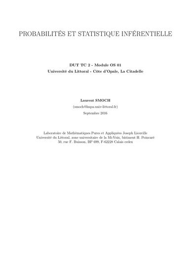 Probabilités et statistique inférentielles