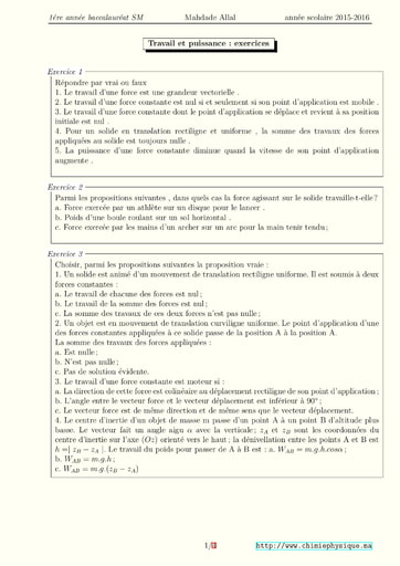 Série 2 TravalPuissanceExercices