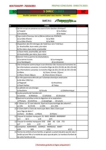 Formation concours directs 2023