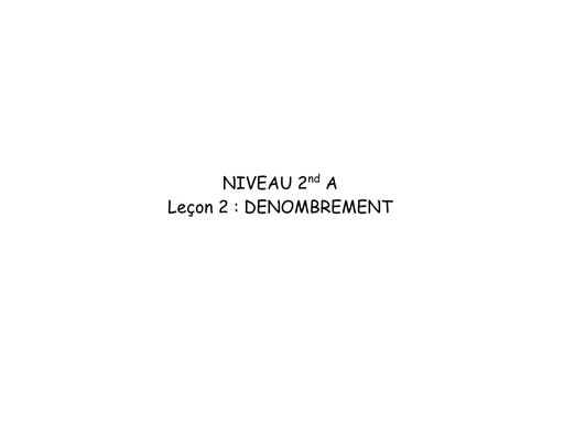 2 FCIHE DE COURS 2027 MATHS 2nde A L2 Denombrement BY TEHUA
