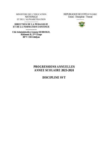 PROGRESSIONS 2023 2024 SVT DPFC