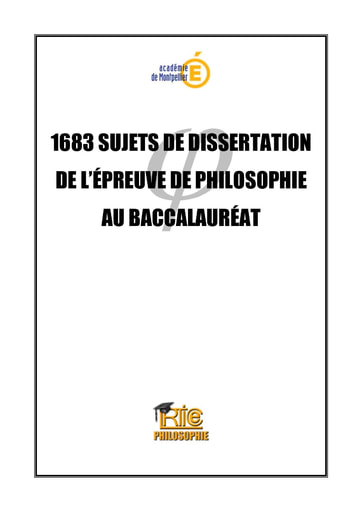1683 SUJETS DE DISSERTATION  PHILOSOPHIQUE