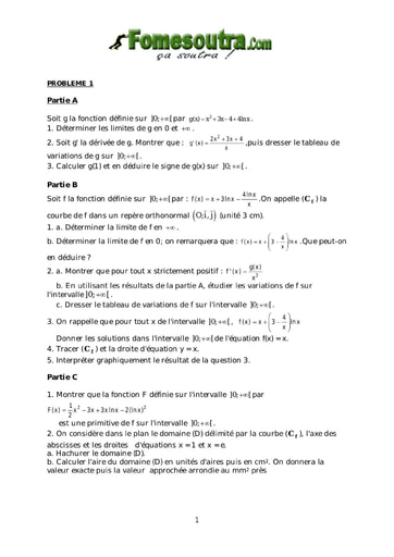 TP 14 Fonction Logarithme Népérien niveau Terminale Scientifique