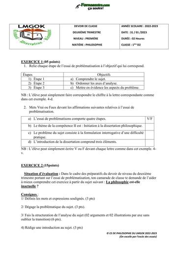 DEVOIR DE PHILO 1ère D LMGOK BY TEHUA