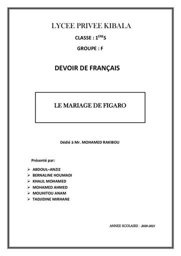 Exposé LE MARIAGE DE FIGARO by Tehua