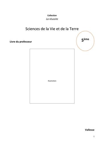 Corrigé SVT manuel 5ème livre de professeur