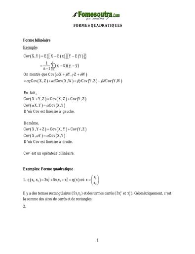 UFHB de Cocody Maths Sup (Forme quadratique) Jour 5 Fichier1 L2 ECUE 4 by TEHUA