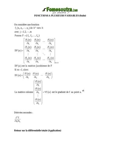 UFHB de Cocody Maths sup(fonction à plusieurs variables) Jour 6 Fichier2 L2 ECUE 4 by TEHUA