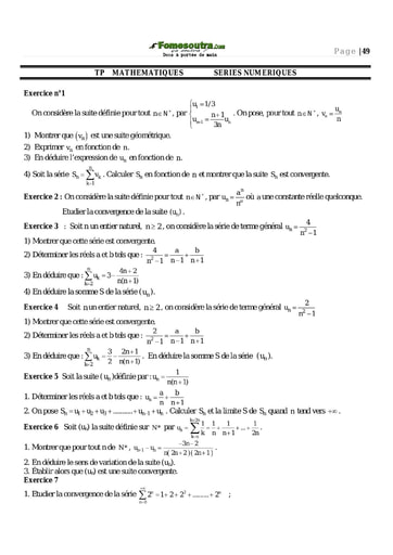 Sujet corrigé Séries Numériques - Maths BTS