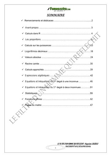 Mon fascicule maths 3ieme