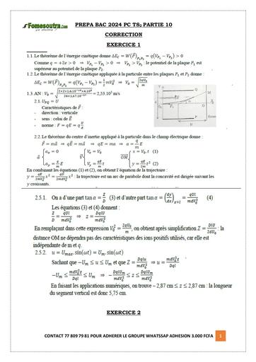 CORRECTION PREPA BAC 2024 PC TS2 PARTIE 10 n'y Tehua