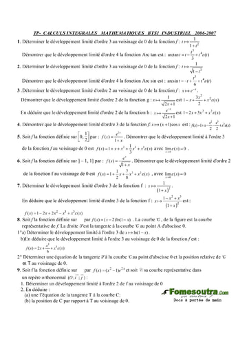 Sujet Corrigé TP (5) Calcul d'Intégral TP Maths BTS GO