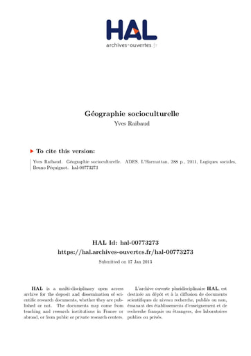 Geographie socioculturelle