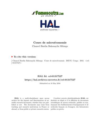 UFHB de Cocody Cours de microéconomie L1 by TEHUA