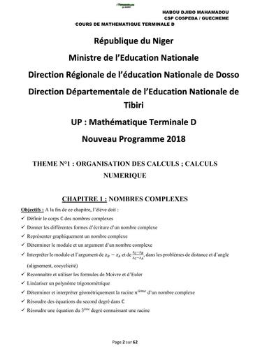 COURS DE Maths Tle D Apc  by TEHUA