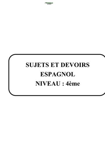 Banques de sujets et devoirs Espagnol 4ème by TEHUA
