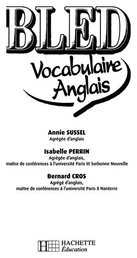 Livre Bled Vocabulaire Anglais by Tehua