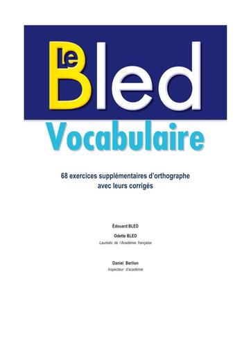 Livre bled français vocabulaire exercices by Tehua