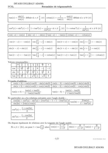 Formule trigonometrique by inyass