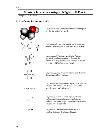 Fiche méthode: nomenclature de composé organique