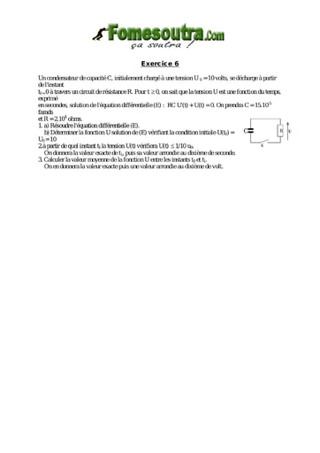 TP 6 Equations différentielles 1er ordre - niveau Terminale Scientifique