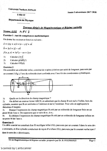 Exo magnetostatique(0) 1