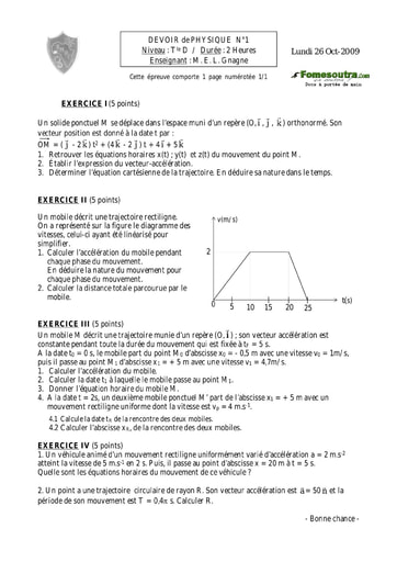 Devoir (11) Physique-Chimie niveau Terminale D - EMPT Bingerville