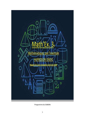 LIVRE MATH'EX 3ème BY TEHUA