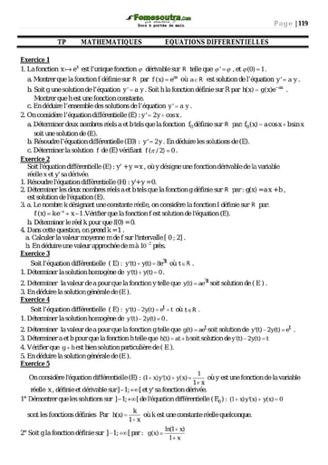 Sujet corrigé Équations Différentielles - Maths BTS