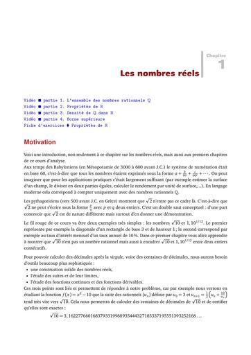 01 Nombres réels  Somme Produit Cours TD exo7