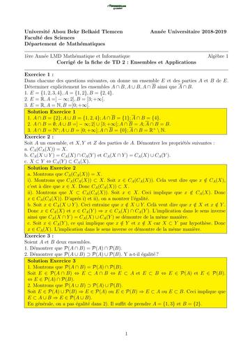 TD02 Algebre 18 19 Corrige BY TEHUA