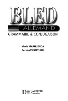 BLED   Allemand   Grammaire Conjugaison