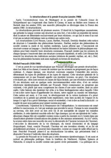 Le structuralisme et la pensée française (années 1960) - Cours de philo