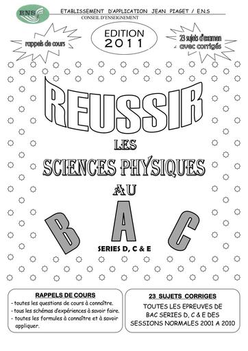 ANNALE BAC 2025 physique chimie Meilleur avec sujets corrigés by Tehua
