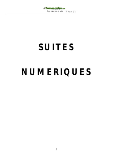 Exercices corrigés de suites numériques niveau terminale D