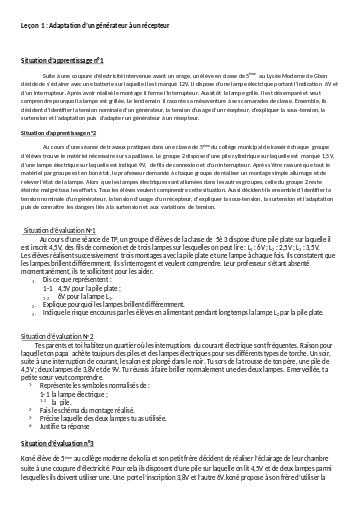 ELECTRICITE NIVEAU 5ième BY TEHUA