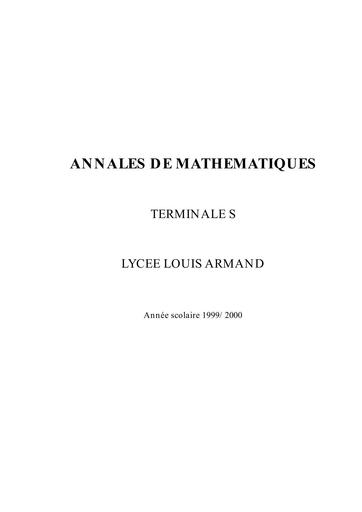 ANNALES BAC MATHÉMATIQUES 99 Tle Serie S by TEHUA