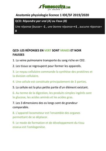 Sujet+corrigé anatomie infas L1 by TEHUA