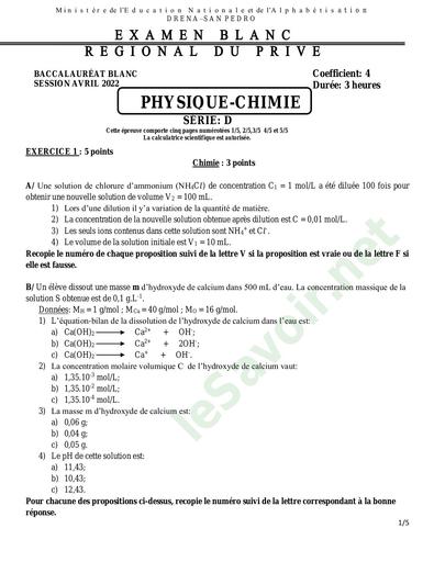 22 BACblanc PHYSCHIMIE TD DrenSanPedro