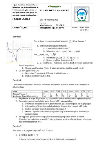 PREPA BaC 2024 Sujet flash Maths Tle G1 et G2 by Tehua