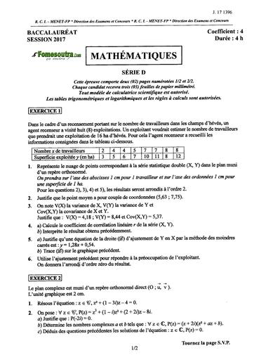 Bac d maths 2017 by TEHUA