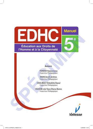 MANUEL EDHC 5ième SPECIMEN BY TEHUA