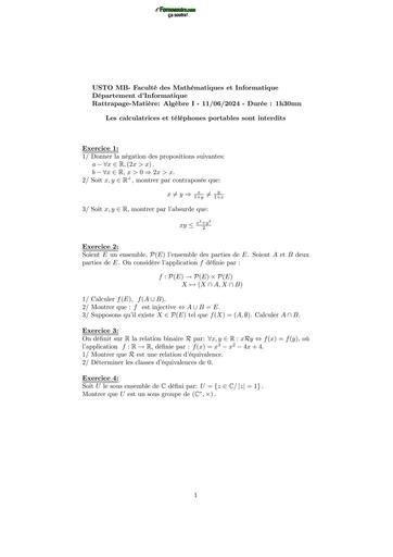 Examen2 Algèbre 1 L1 2024 by TEHUA