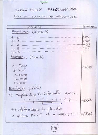 BEPC BLANC 2026 DRENA ABOISSO SUJET MATHS (BAREME) by TEHUA